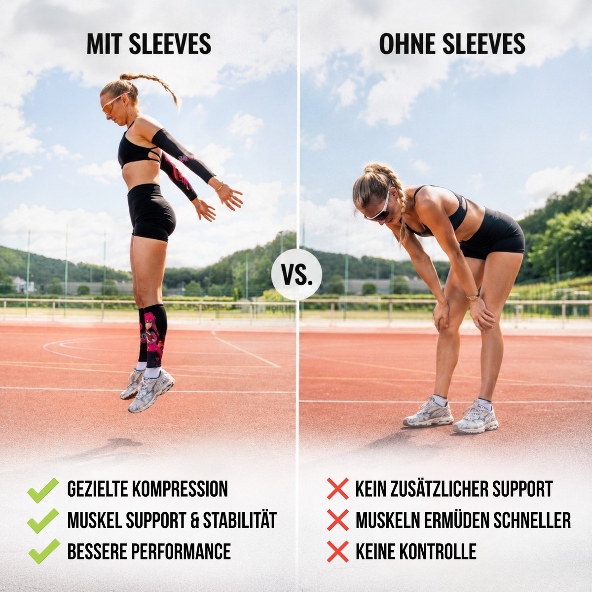 Mit und ohne Regenix Sleeves im Vergleich